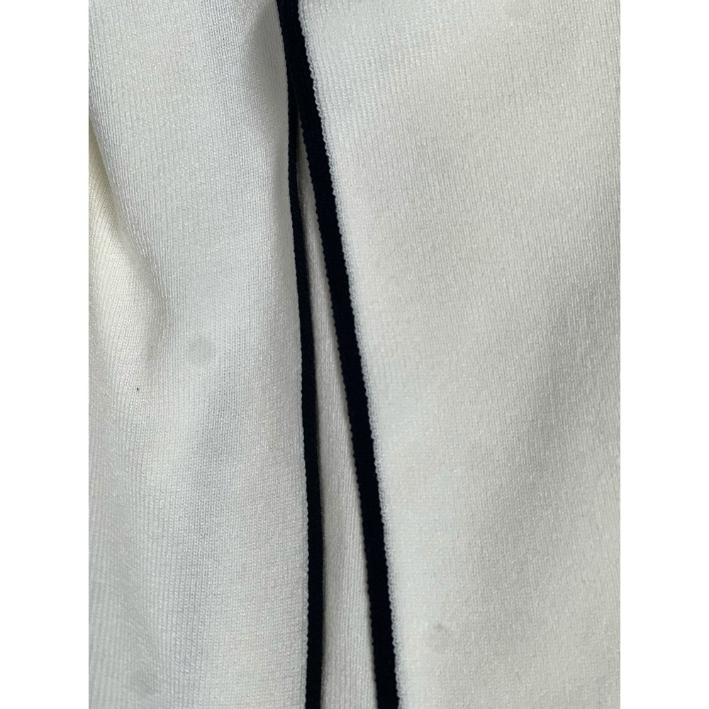 Commense Whie/Black Knit Stripe Sweater With Belt Accent Split On Side Size Med. - Picture 5 of 6